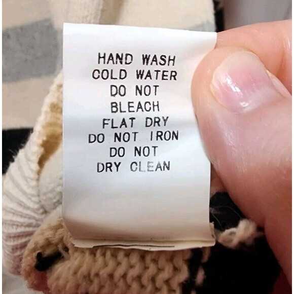 ANDTHEWHY WOMENS M/L BEIGE MULTICOLOR WIDE STRIPE SWEATER CHUNKY KNIT NAUTICAL - Picture 8 of 11